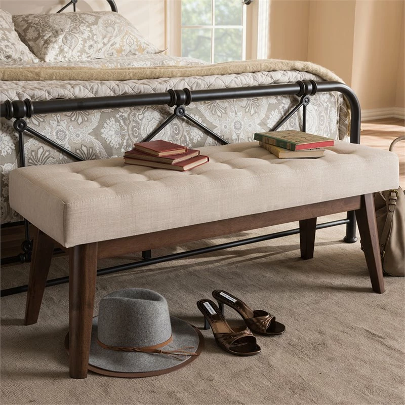 New π Bowery Hill Button Tufted Bedroom Bench In Beige π― 2 New π Bowery Hill Button Tufted Bedroom Bench In Beige π― - Image 2