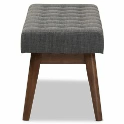 Hot Sale ⌛ Bowery Hill Button Tufted Bedroom Bench In Dark Gray ⌛ -Bedroom Benches Store 2407779 3 L