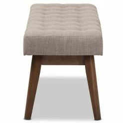 Hot Sale ❤️ Bowery Hill Button Tufted Bedroom Bench In Light Gray 💯 -Bedroom Benches Store 2407780 3 L