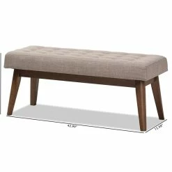 Hot Sale ❤️ Bowery Hill Button Tufted Bedroom Bench In Light Gray 💯 -Bedroom Benches Store 2407780 6 L
