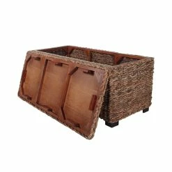 Budget ✨ Belmont Home Caswell 42" Woven Banana Leaf Rattan Storage Trunk In Honey Brown ✨ 9 Budget ✨ Belmont Home Caswell 42" Woven Banana Leaf Rattan Storage Trunk In Honey Brown ✨ -Bedroom Benches Store 2410139 4 L