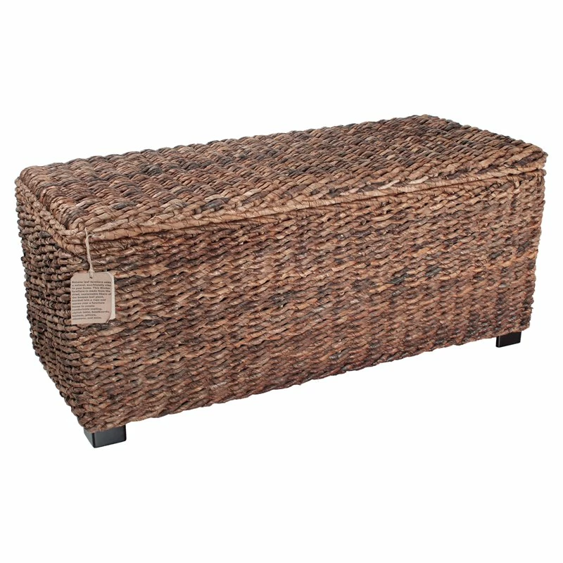 Budget ✨ Belmont Home Caswell 42" Woven Banana Leaf Rattan Storage Trunk In Honey Brown ✨ 1 Budget ✨ Belmont Home Caswell 42" Woven Banana Leaf Rattan Storage Trunk In Honey Brown ✨