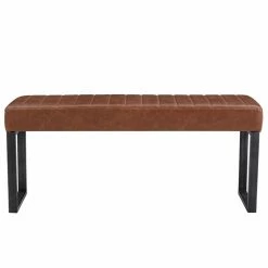 Best Pirce 😀 New Pacific Direct Jasper Leather Bench In Antique Cigar Brown/Rubbed Bronze 🔔 -Bedroom Benches Store 2422265 3 L