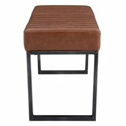 Best Pirce 😀 New Pacific Direct Jasper Leather Bench In Antique Cigar Brown/Rubbed Bronze 🔔 -Bedroom Benches Store 2422265 4 L