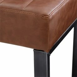 Best Pirce 😀 New Pacific Direct Jasper Leather Bench In Antique Cigar Brown/Rubbed Bronze 🔔 -Bedroom Benches Store 2422265 5 L