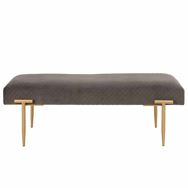 Budget βοΈ New Pacific Direct Clarine Velvet Fabric Bench In Serene Dark Gray/Gold π 6 Budget βοΈ New Pacific Direct Clarine Velvet Fabric Bench In Serene Dark Gray/Gold π - Image 6