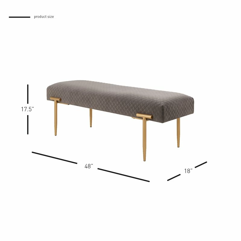 Budget βοΈ New Pacific Direct Clarine Velvet Fabric Bench In Serene Dark Gray/Gold π 8 Budget βοΈ New Pacific Direct Clarine Velvet Fabric Bench In Serene Dark Gray/Gold π - Image 8
