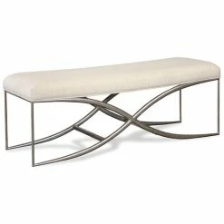 Promo ⌛ Bowery Hill Contemporary Upholstered Bench In Natural 🔔