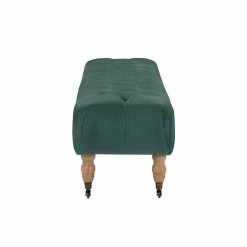 Outlet 🥰 Posh Living Tina Bench Hunter Green Velvet Upholstered Button Tufted 🎉 -Bedroom Benches Store 2454990 3 L
