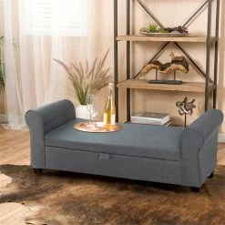 Hot Sale βοΈ Spirit Up Art Fabric Upholstered Flip Top Storage Bench In Dark Gray 𧨠10 Hot Sale βοΈ Spirit Up Art Fabric Upholstered Flip Top Storage Bench In Dark Gray 𧨠-Bedroom Benches Store 2456394 2 L