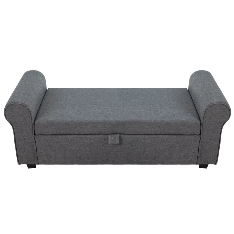 Hot Sale βοΈ Spirit Up Art Fabric Upholstered Flip Top Storage Bench In Dark Gray 𧨠5 Hot Sale βοΈ Spirit Up Art Fabric Upholstered Flip Top Storage Bench In Dark Gray 𧨠- Image 5