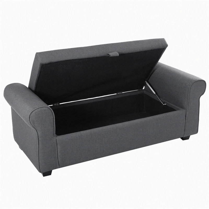 Hot Sale βοΈ Spirit Up Art Fabric Upholstered Flip Top Storage Bench In Dark Gray 𧨠8 Hot Sale βοΈ Spirit Up Art Fabric Upholstered Flip Top Storage Bench In Dark Gray 𧨠- Image 8