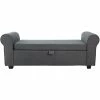 Hot Sale ✔️ Spirit Up Art Fabric Upholstered Flip Top Storage Bench In Dark Gray 🧨
