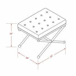 Brand new 🤩 Pemberly Row Transitional Metal Upholstered Faux Leather Stool In Black And Gold 😍 -Bedroom Benches Store 2461203 6 L