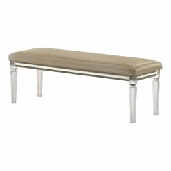 Wholesale 𧨠Avalon Furniture Saville Row 19.5" Wood Bed Bench In Antique Platinum Silver π