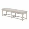 Outlet ✨ Avalon Furniture Barton Creek 18.5" Wood Bed Bench In Sandblasted Off White ✔️