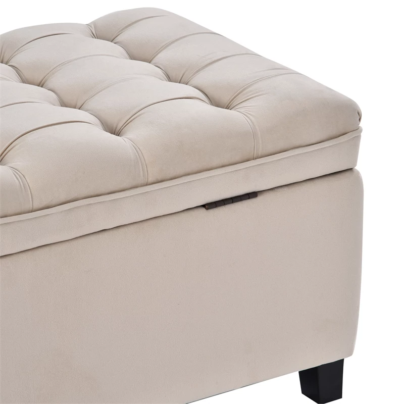 Cheap 𧨠CRO Decor Upholstered Flip Top Storage Bench With Button Tufted Top-Beige π 9 Cheap 𧨠CRO Decor Upholstered Flip Top Storage Bench With Button Tufted Top-Beige π - Image 9