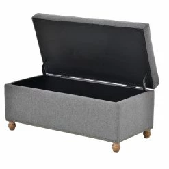Hot Sale 🎁 CRO Decor Upholstered Flip Top Storage Bench With Tufted Top Rubber Wood Legs 🧨 -Bedroom Benches Store 2470188 8 L