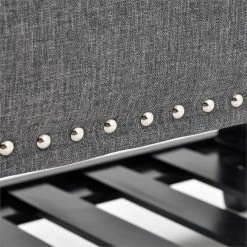 Promo 🎁 CRO Decor Storage Ottoman Bench Entryway Bench With Rubber Wood Legs-Gray 🧨 -Bedroom Benches Store 2470189 7 L