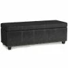 Budget 🎁 Pemberly Row Transitional Faux Leather Bedroom Bench In Distressed Black 😉