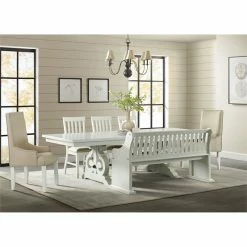 Cheapest 🌟 Picket House Furnishings Stanford Pew Bench In White ⌛ -Bedroom Benches Store 2482199 3 L