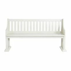 Cheapest 🌟 Picket House Furnishings Stanford Pew Bench In White ⌛ -Bedroom Benches Store 2482199 8 L
