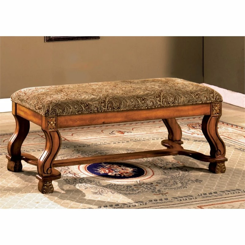 Brand new β¨ Bowery Hill Traditional Wood Padded Bench In Antique Oak π 2 Brand new β¨ Bowery Hill Traditional Wood Padded Bench In Antique Oak π - Image 2