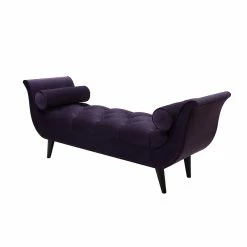 Best reviews of π Maklaine Contemporary Tufted Flared Arm Entryway Bench In Purple π₯