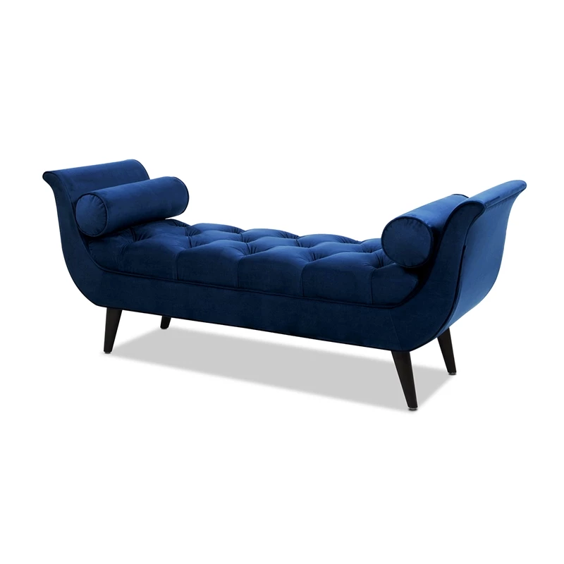Brand new ❤️ Maklaine Contemporary Tufted Flared Arm Entryway Bench In Navy Blue ✨ 1 Brand new ❤️ Maklaine Contemporary Tufted Flared Arm Entryway Bench In Navy Blue ✨
