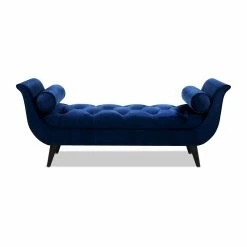 Brand new ❤️ Maklaine Contemporary Tufted Flared Arm Entryway Bench In Navy Blue ✨ 18 Brand new ❤️ Maklaine Contemporary Tufted Flared Arm Entryway Bench In Navy Blue ✨ -Bedroom Benches Store 2505919 17 L