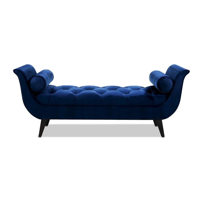 Brand new ❤️ Maklaine Contemporary Tufted Flared Arm Entryway Bench In Navy Blue ✨ 5 Brand new ❤️ Maklaine Contemporary Tufted Flared Arm Entryway Bench In Navy Blue ✨ - Image 5