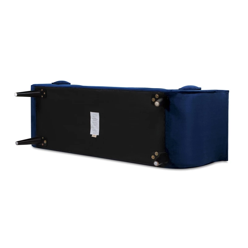 Brand new ❤️ Maklaine Contemporary Tufted Flared Arm Entryway Bench In Navy Blue ✨ 7 Brand new ❤️ Maklaine Contemporary Tufted Flared Arm Entryway Bench In Navy Blue ✨ - Image 7