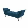 Budget 🎁 Maklaine Contemporary Tufted Flared Arm Entryway Bench In Teal Velvet 💯