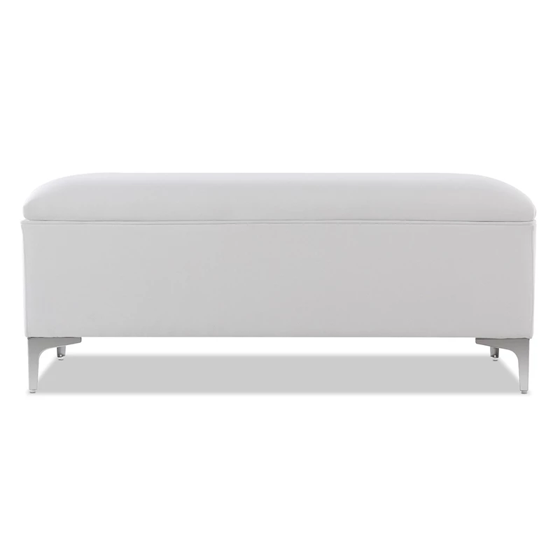 Brand new ⭐ Maklaine Mid-Century Storage Hardwood Bench In Bright White ⌛ 6 Brand new ⭐ Maklaine Mid-Century Storage Hardwood Bench In Bright White ⌛ - Image 6