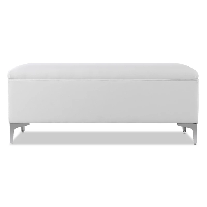 Brand new ⭐ Maklaine Mid-Century Storage Hardwood Bench In Bright White ⌛ 15 Brand new ⭐ Maklaine Mid-Century Storage Hardwood Bench In Bright White ⌛ - Image 15
