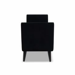 Deals 💯 Maklaine Mid-Century Modern Entryway Storage Bench In Black ⌛ -Bedroom Benches Store 2505960 17 L