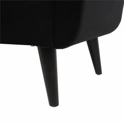 Deals 💯 Maklaine Mid-Century Modern Entryway Storage Bench In Black ⌛ -Bedroom Benches Store 2505960 24 L