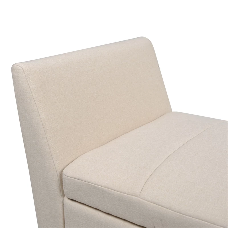 Outlet ⌛ Maklaine Mid-Century Modern Entryway Storage Bench In Sky Neutral ⌛ 12 Outlet ⌛ Maklaine Mid-Century Modern Entryway Storage Bench In Sky Neutral ⌛ - Image 12