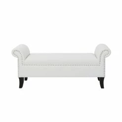 Best Sale β Maklaine Modern Roll Arm Entryway Accent Bench In Bright White π 16 Best Sale β Maklaine Modern Roll Arm Entryway Accent Bench In Bright White π -Bedroom Benches Store 2505971 4 L