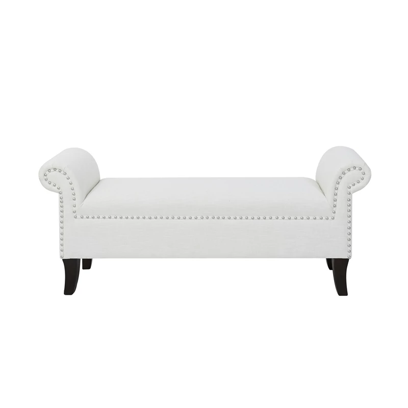 Best Sale β Maklaine Modern Roll Arm Entryway Accent Bench In Bright White π 7 Best Sale β Maklaine Modern Roll Arm Entryway Accent Bench In Bright White π - Image 7