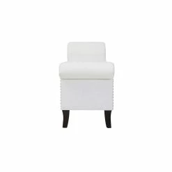 Best Sale β Maklaine Modern Roll Arm Entryway Accent Bench In Bright White π 17 Best Sale β Maklaine Modern Roll Arm Entryway Accent Bench In Bright White π -Bedroom Benches Store 2505971 5 L