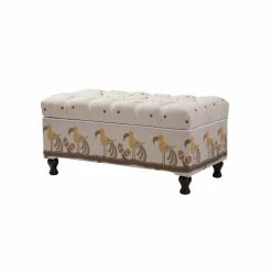 Wholesale π Maklaine Traditional Tufted Entryway Storage Bench In Ivory & Brown β¨