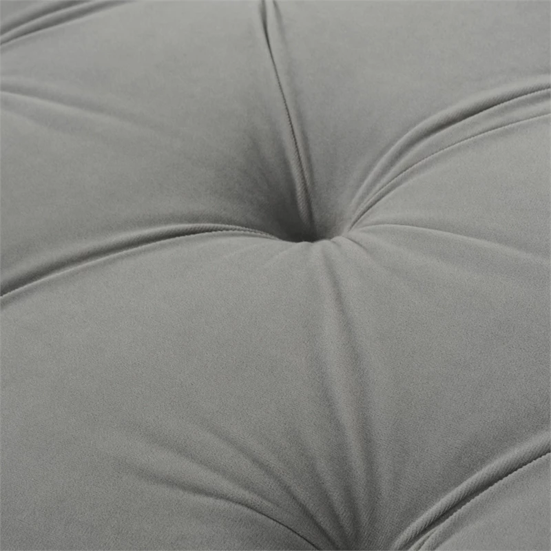 Discount ⭐ Maklaine Contemporary Hardwood Tufted Roll Arm Entryway Bench In Opal Grey ⌛ 8 Discount ⭐ Maklaine Contemporary Hardwood Tufted Roll Arm Entryway Bench In Opal Grey ⌛ - Image 8