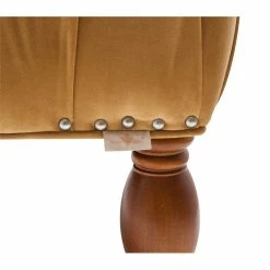 New ⌛ Maklaine Traditional Tufted Entryway Accent Bench In Shimmer Gold 😍 -Bedroom Benches Store 2506148 6 L