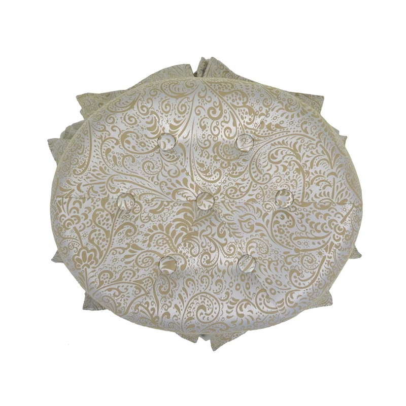 Best deal π Maklaine Contemporary Tufted Round Vanity Stool Pleated π Skirt In Teal Tan π 7 Best deal π Maklaine Contemporary Tufted Round Vanity Stool Pleated π Skirt In Teal Tan π - Image 7