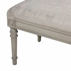 Coupon 😀 Maklaine Trandsitional 60" Birch Wood Bench In Lustrous Silver Gray 🔥 -Bedroom Benches Store 2507823 11 L