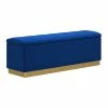 Cheapest 🎉 !nspire Esna Contemporary Velvet Upholstered Storage Bench In Blue/Gold 😍