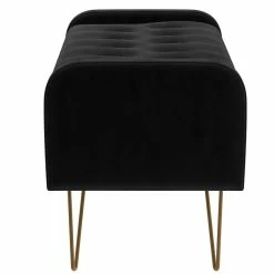 Best Sale π₯ !nspire Sabel Modern Velvet Upholstered/Metal Storage Bench In Black/Gold π₯° 11 Best Sale π₯ !nspire Sabel Modern Velvet Upholstered/Metal Storage Bench In Black/Gold π₯° -Bedroom Benches Store 2513865 3 L
