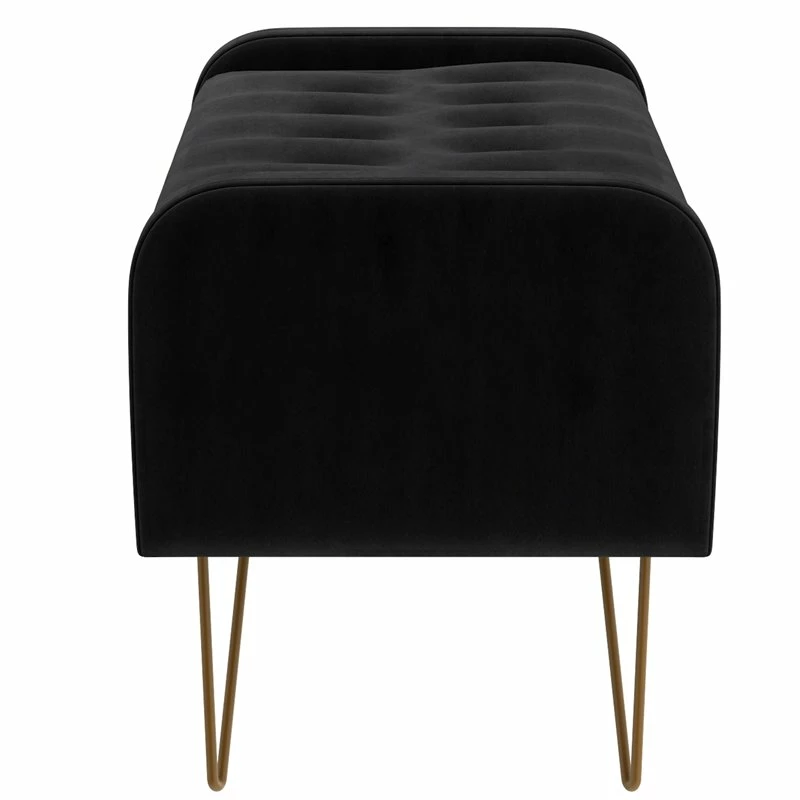Best Sale π₯ !nspire Sabel Modern Velvet Upholstered/Metal Storage Bench In Black/Gold π₯° 4 Best Sale π₯ !nspire Sabel Modern Velvet Upholstered/Metal Storage Bench In Black/Gold π₯° - Image 4