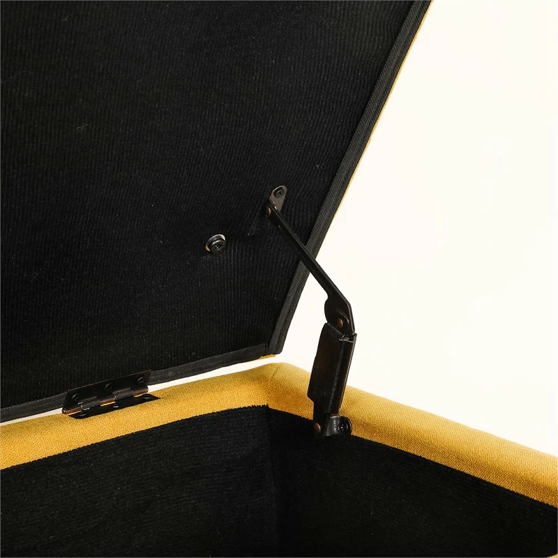 Cheapest π !nspire Adith Button Tufting Modern Fabric Upholstered Storage Bench In Mustard Yellow π 6 Cheapest π !nspire Adith Button Tufting Modern Fabric Upholstered Storage Bench In Mustard Yellow π - Image 6